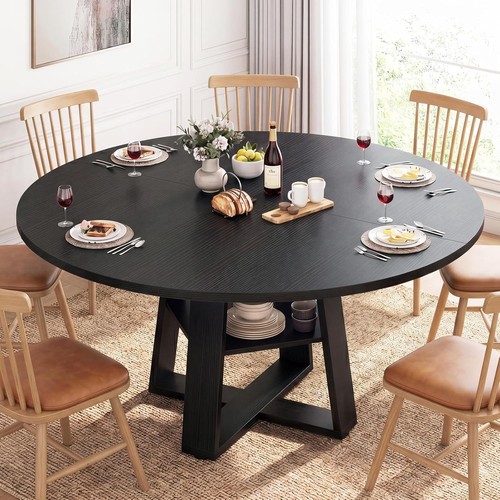 Extendable round dining table - extendable,