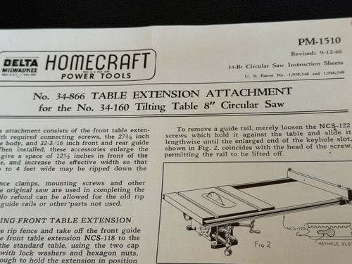 Delta table saw - saw, extension